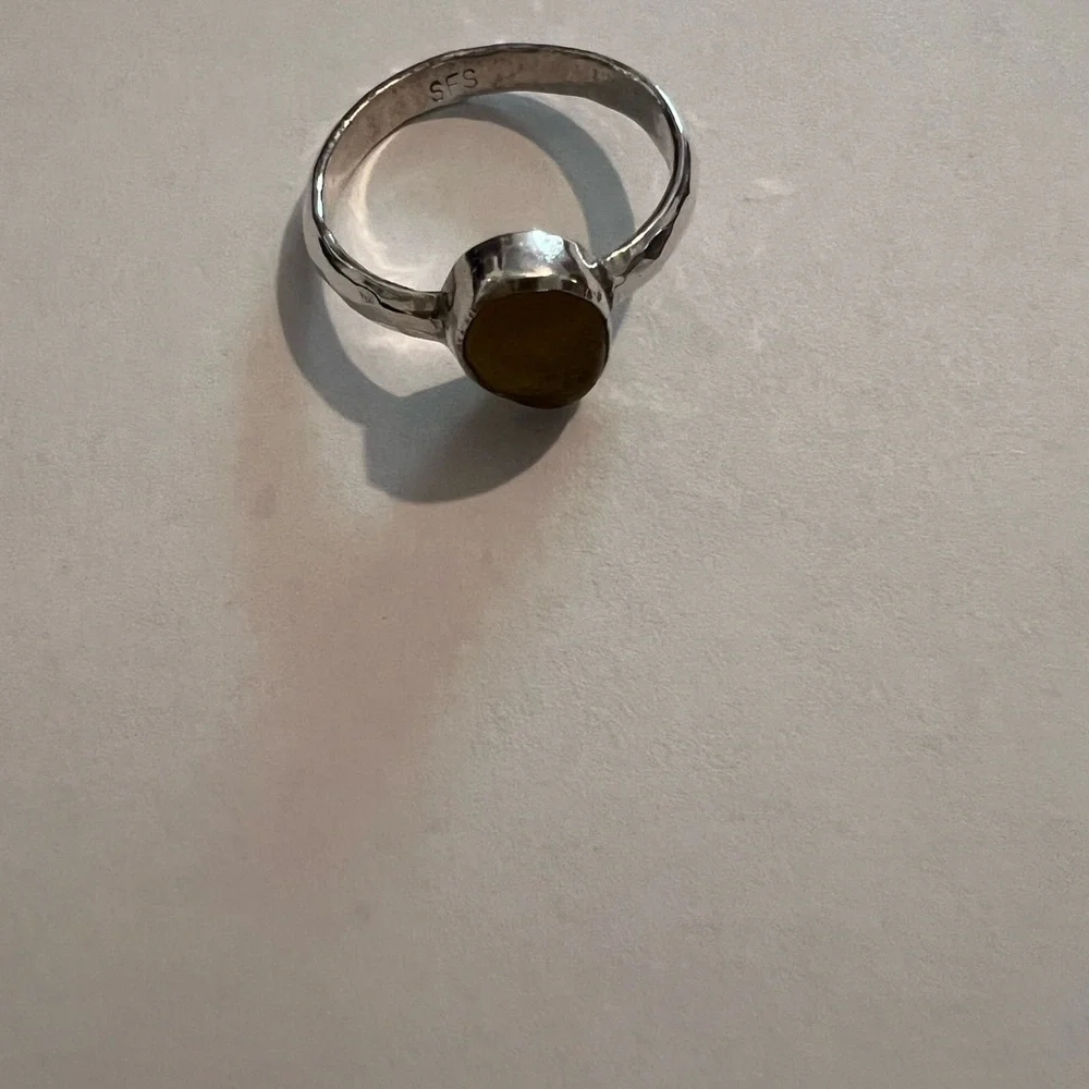 3 Sterling Silver Sea Glass Rings - Picture 5 of 10